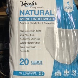 Veeda Natural Mens Underwear Bladder Leak Protection XL